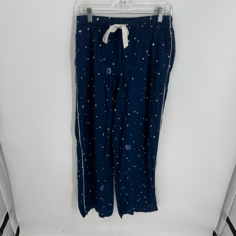 VICTORIA'S SECRET Star Moon PAJAMAS Size Medium Blue  COTTON Flannel 2-piece - Picture 5 of 7